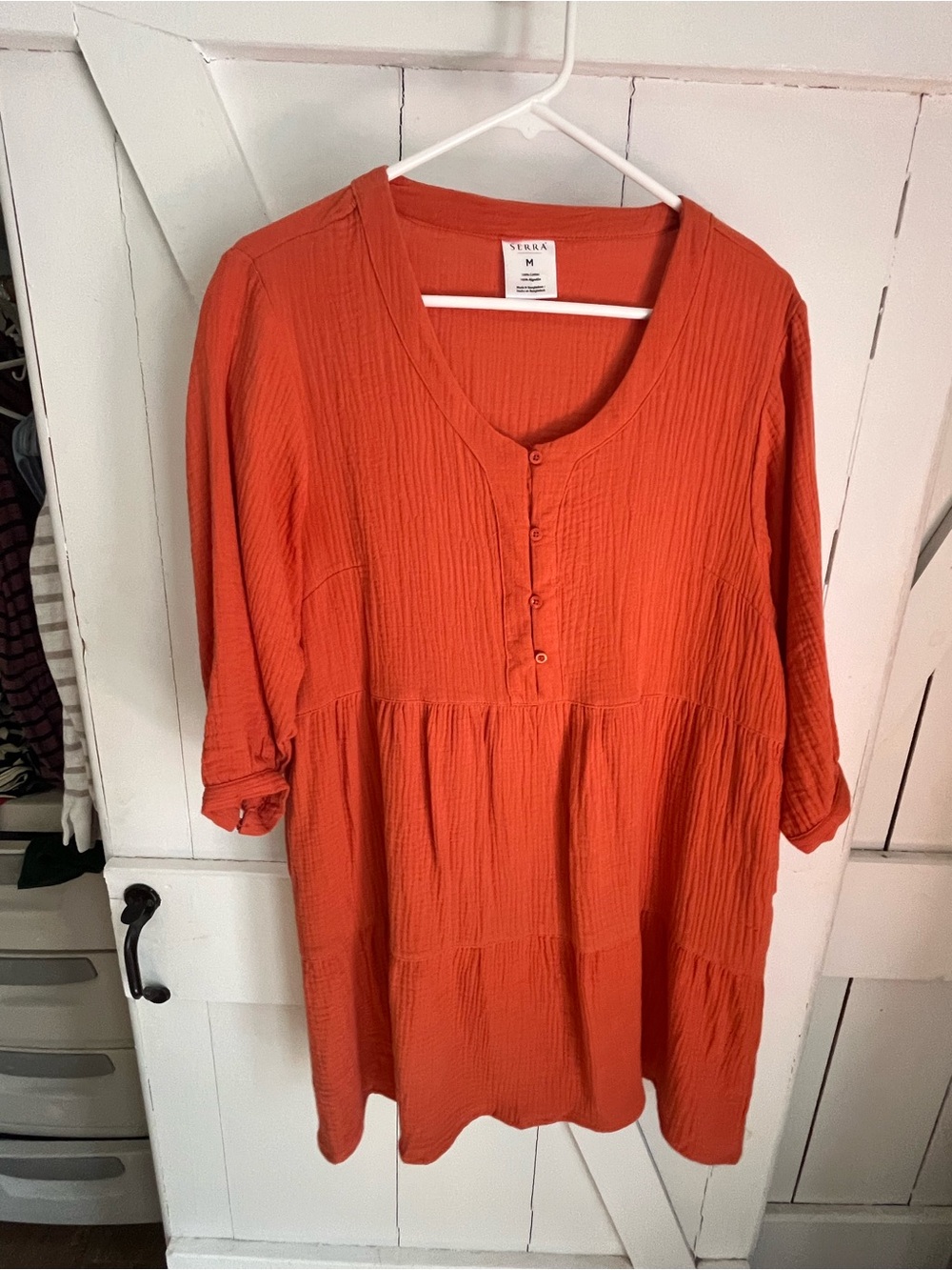 SALE 3/$15 Serra Burnt Orange Button-Front Women's Tunic